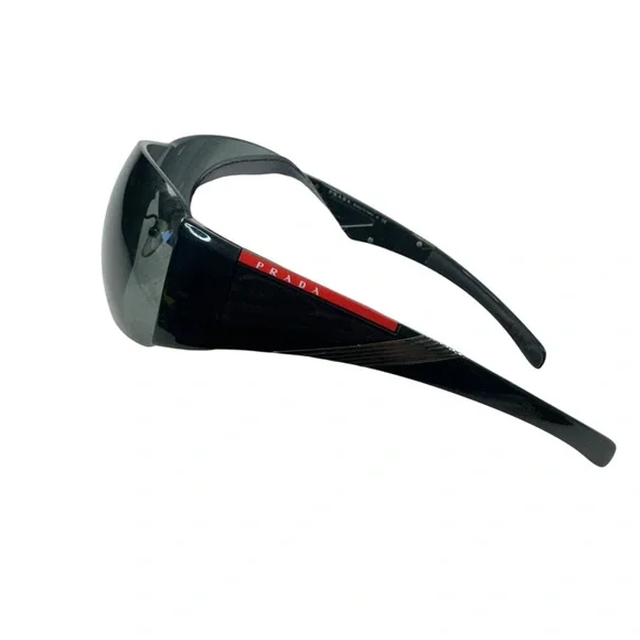 Prada SPS07H 1AB-1A1 Shield Sunglasses Black/Red - Picture 3 of 13
